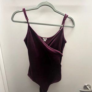 NWOT Garage Velvet maroon bodysuit